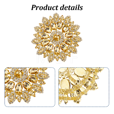 Iron Rhinestone & Glass Cabochons FIND-WH0366-419B-1