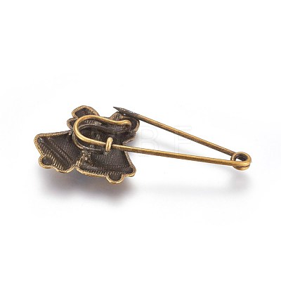 Tibetan Style Alloy Safety Brooches JEWB-WH0008-05AB-1