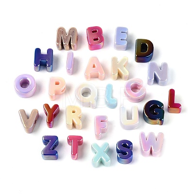UV Plating Opaque Acrylic European Beads OACR-Q199-09-1