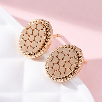 Brass Stud Earrings EJEW-D288-06G-1