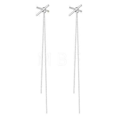 Alloy & Rhinestone Tassel Stud Earrings WG71275-01-1