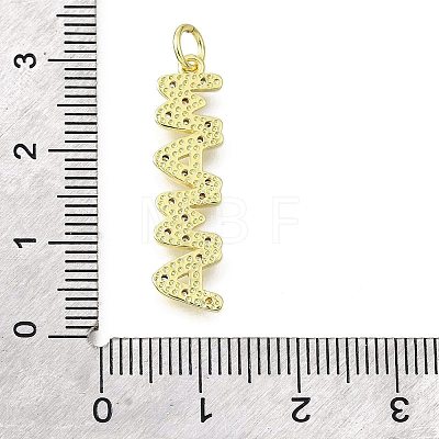 Mother's Day Brass Micro Pave Cubic Zirconia Pendants X-KK-V007-26G-1