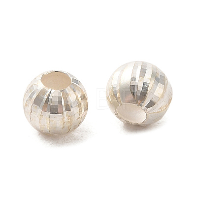925 Sterling Silver Corrugated Round Spacer Beads STER-K178-01B-S-1