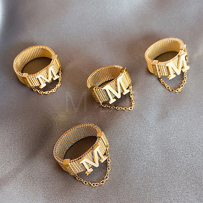 304 Stainless Steel Wide Band Finger Rings WG20EAC-01-1