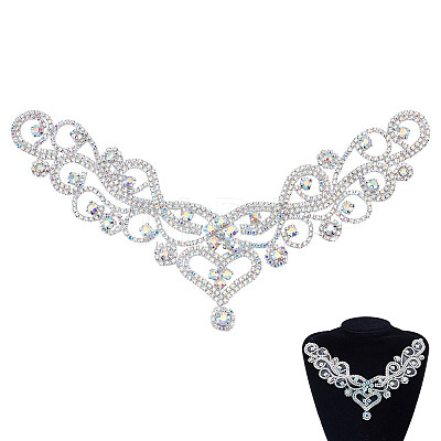 Flower Hotfix Rhinestone Iron on Patches Appliques DIY-WH0671-064B-1