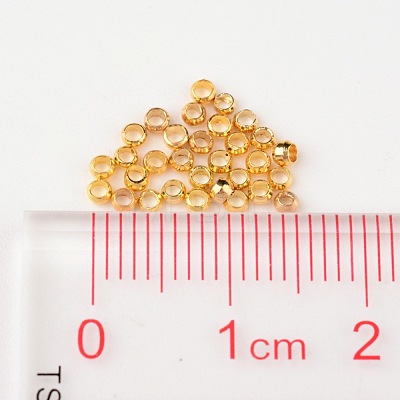 Brass Crimp End Beads X-E002-G-1