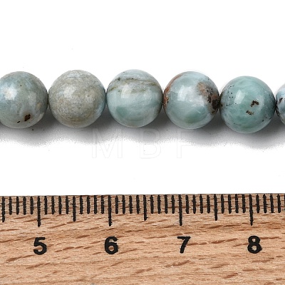 Natural Larimar Beads Strands G-B156-A01-8mm-1