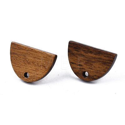 Walnut Wood Stud Earring Findings MAK-N032-009-1