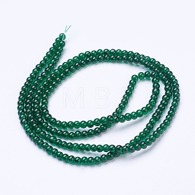 1 Strand Dark Green Transparent Crackle Glass Round Beads Strands X-CCG-Q001-4mm-17-1