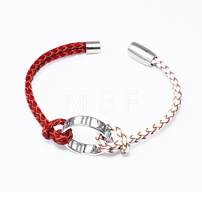 Alloy Ring Links Bracelets BJEW-F352-17P-02-1