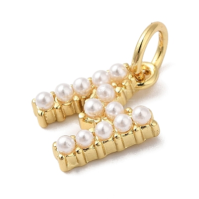 Rack Plating Brass with ABS Plastic Imitation Pearl Charms KK-B092-30M-G-1