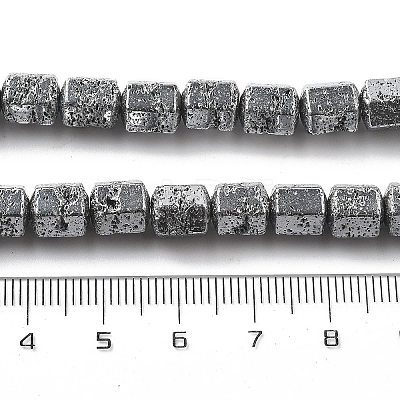 Electroplated Natural Lava Rock Beads Strands G-A251-A01-01B-1