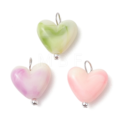 3Pcs 3 Colors Opaque Acrylic Pendants PALLOY-JF03343-01-1