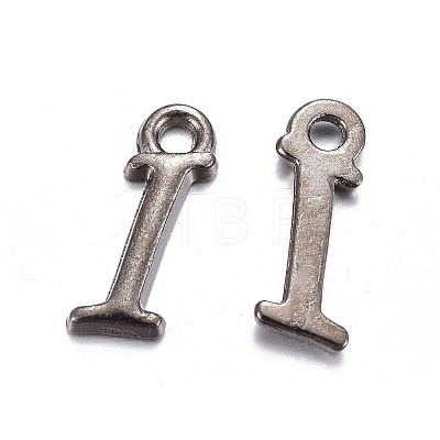 Gunmetal Plated Alloy Letter Pendants LS-PALLOY-J718-01B-I-1