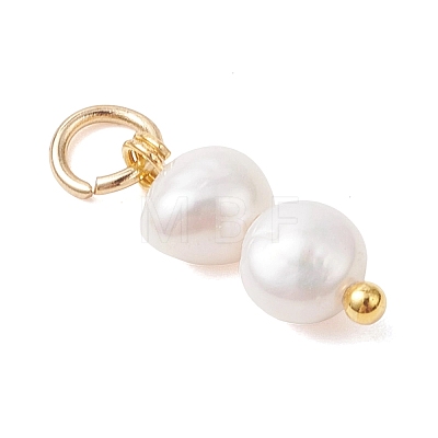 3Pcs Natural Cultured Freshwater Pearl Potato Pendants PALLOY-JF05105-1