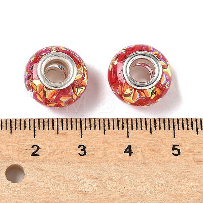 Transparent Resin Rondelle European Beads RESI-S023-22-1
