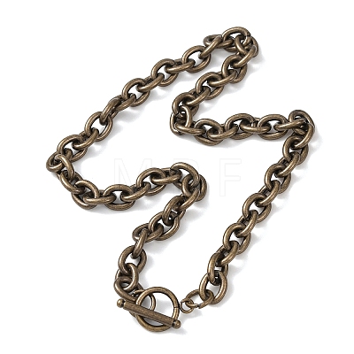 9MM 304 Stainless Steel Cable Chain OT Necklaces for Women NJEW-G194-03AB-1