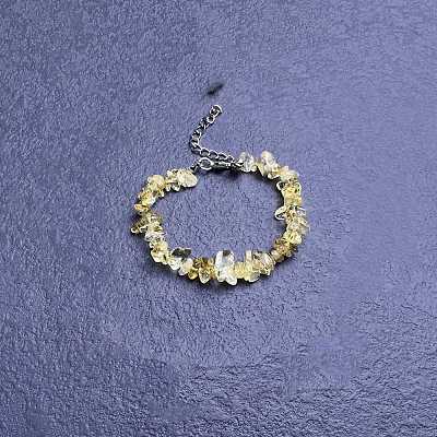 Natural Citrine Chip Beaded Bracelets for Women IW6789-60-1