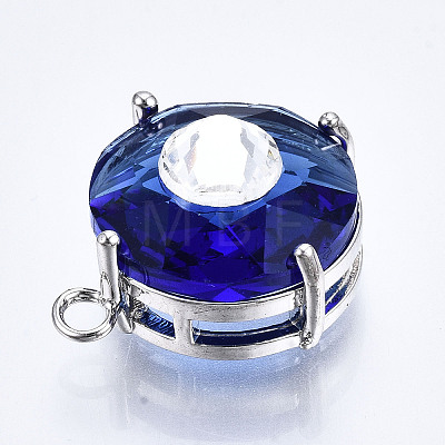 Transparent Faceted Glass Pendants GLAA-S193-035D-P-1