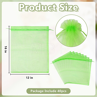 40Pcs Organza Packing Pouches Drawstring Bags ABAG-DL0001-01-1