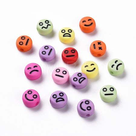 Opaque Mixed Color Acrylic Beads MACR-N008-42-C-1