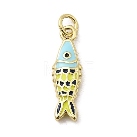 Brass Enamel Pendants X1-KK-A266-39G-02-1