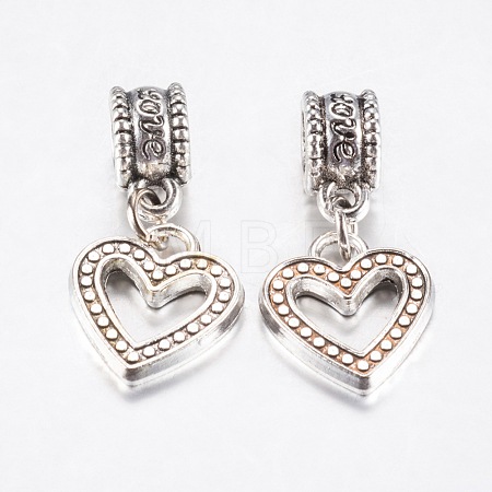 Tibetan Style Alloy European Dangle Charms PALLOY-F199-38AS-1