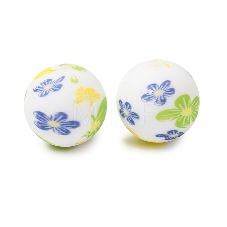 Food Grade Eco-Friendly Printed Silicone Beads SIL-A013-01A-25-1