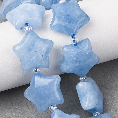 Dyed Natural Aquamarine Beads Strands G-K359-E10-1