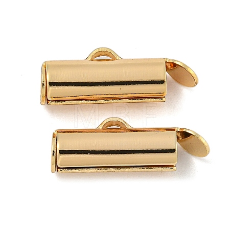 Brass Slide On End Clasp Tubes KK-N254-119G-01-1