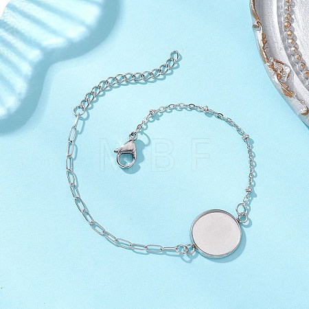 304 Stainless Steel Paperclip Chain Satellite Chain Bracelet Making BJEW-JB13073-02-1