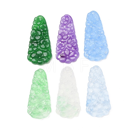 Dyed Natural Quartz Carved Pendants GG-CBA0022-12-1