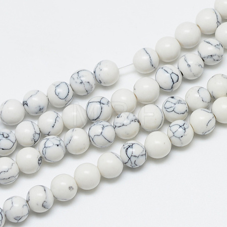 Synthetic Howlite Beads Strands X-G-T053-6mm-01-1-1