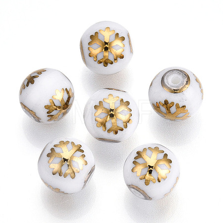 Christmas Opaque Glass Beads LS-EGLA-R113-01C-1