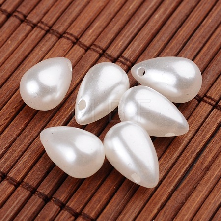 Teardrop Imitation Pearl Acrylic Beads X-OACR-L004-6048-1