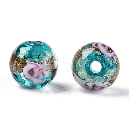 Luminous Handmade Gold Sand Lampwork Beads LAMP-T021-03S-1