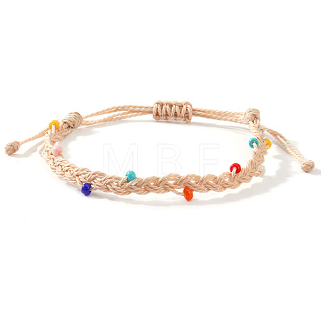 Glass Beads Braided Bead Bracelets TN6908-12-1