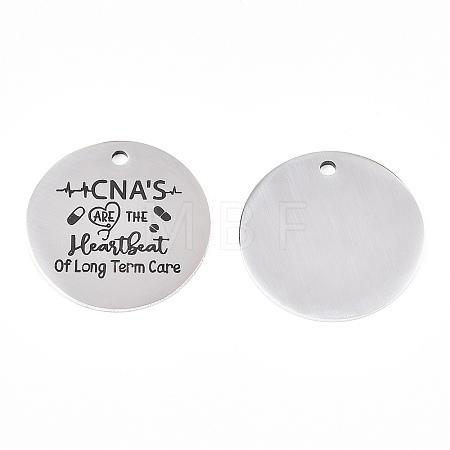 Non-Tarnish 201 Stainless Steel Pendants STAS-T064-38P-4-1