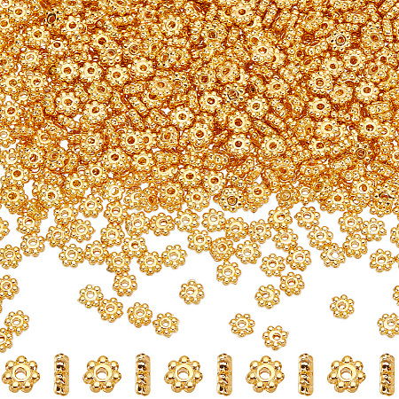 1000Pcs Alloy Daisy Spacer Beads FIND-SP0002-12A-G-1
