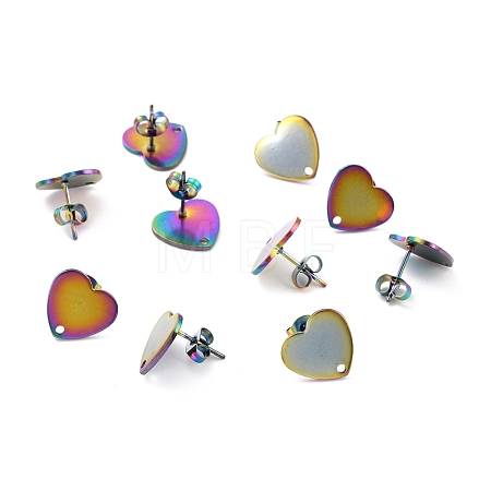 Ion Plating(IP) 304 Stainless Steel Stud Earring Findings STAS-I183-07B-07M-1