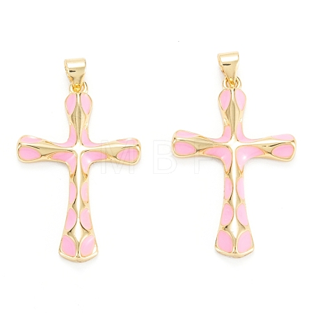 Brass Enamel Pendants KK-M220-06G-C-1