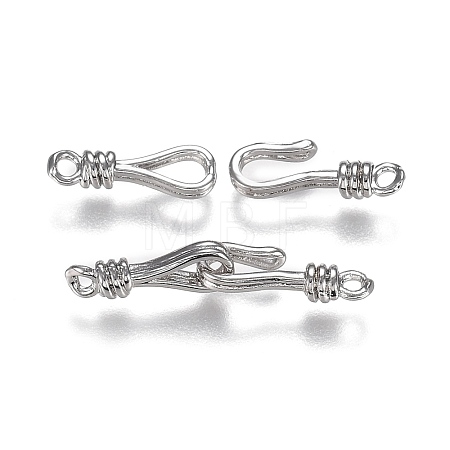 Brass Hook and Eye Clasps KK-F120-016P-1