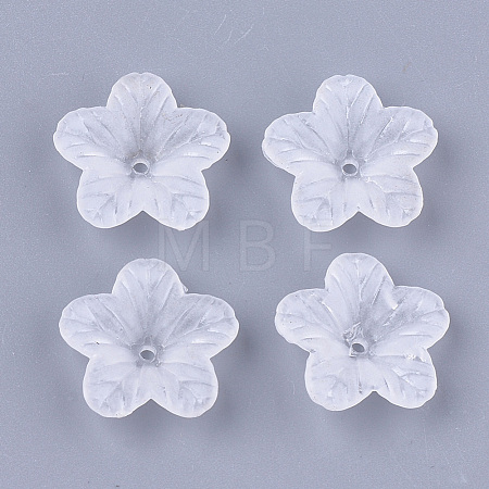 5-Petal Transparent Acrylic Bead Caps X-FACR-T001-02-1