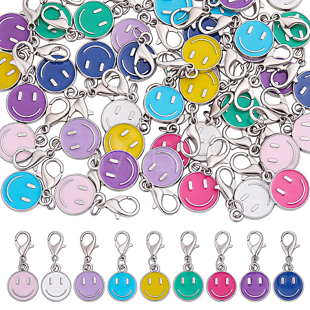 54Pcs Alloy Enamel Pendant Decorations HJEW-HY0001-25-1
