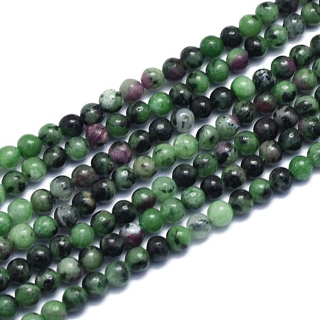 Natural Ruby in Zoisite Beads Strands G-K310-C10-4.5mm-1