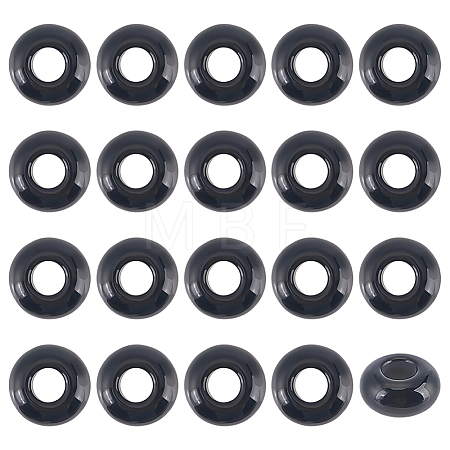 20Pcs Natural Black Onyx(Dyed & Heated) European Beads FIND-ME0003-87C-1