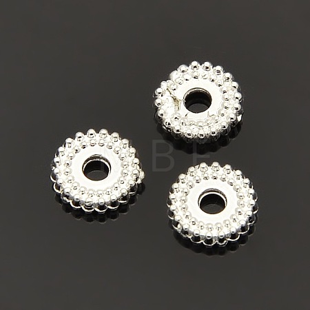 Disc Plating Zinc Alloy Spacer Beads PALLOY-N0101-07S-1
