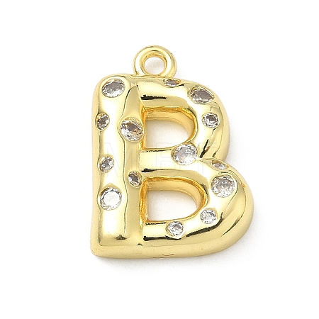 Brass Micro Pave Clear Cubic Zirconia Pendants KK-I476-02G-B-1