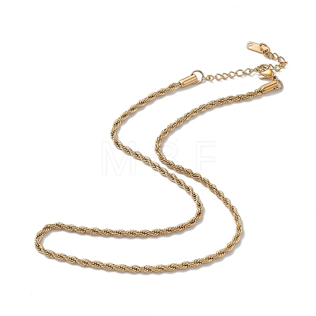 Ion Plating(IP) 304 Stainless Steel Rope Chain Necklace for Men Women NJEW-K245-023A-1