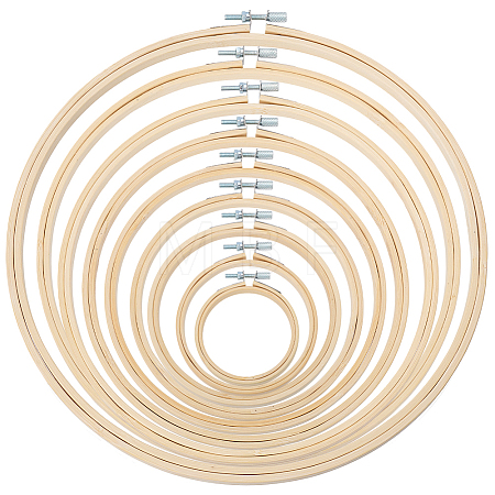 9Pcs 9 Styles Bamboo Embroidery Hoops DIY-GO0003-09-1